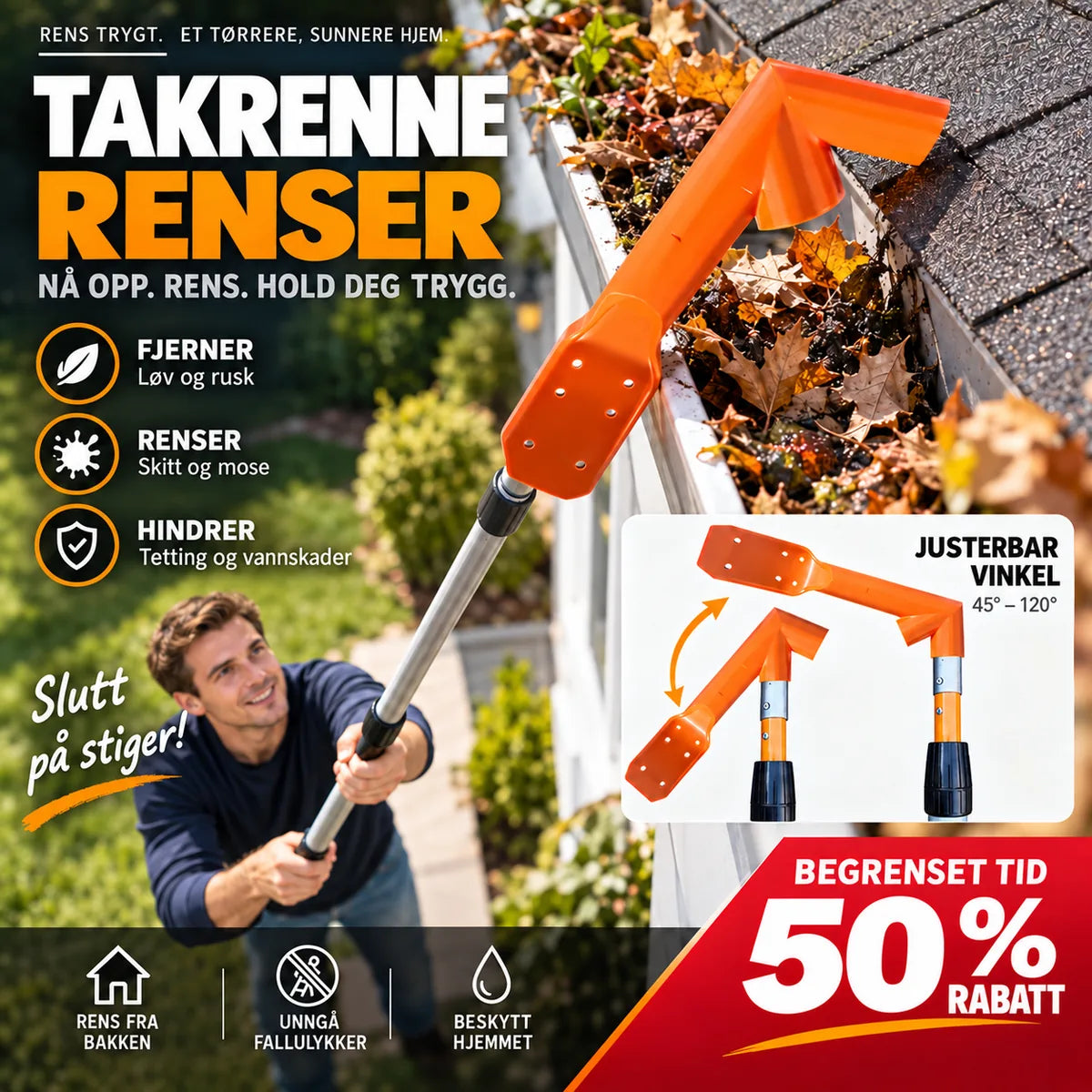 Nordlund Takrennerenser – rens takrennene fra bakken